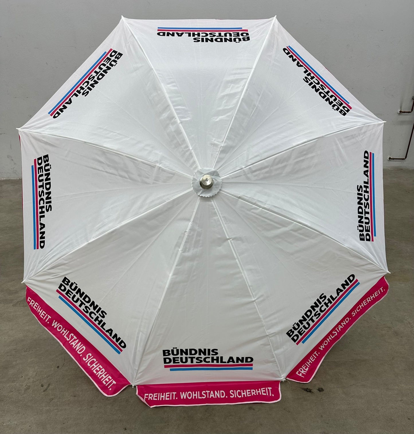 Schirm für Infostand magenta + Dreiklang
